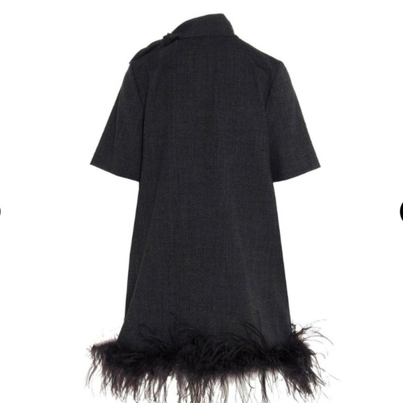 P.A R.O.S.H Bow and Feather Short Sleeve Dress - Picture 4 of 9